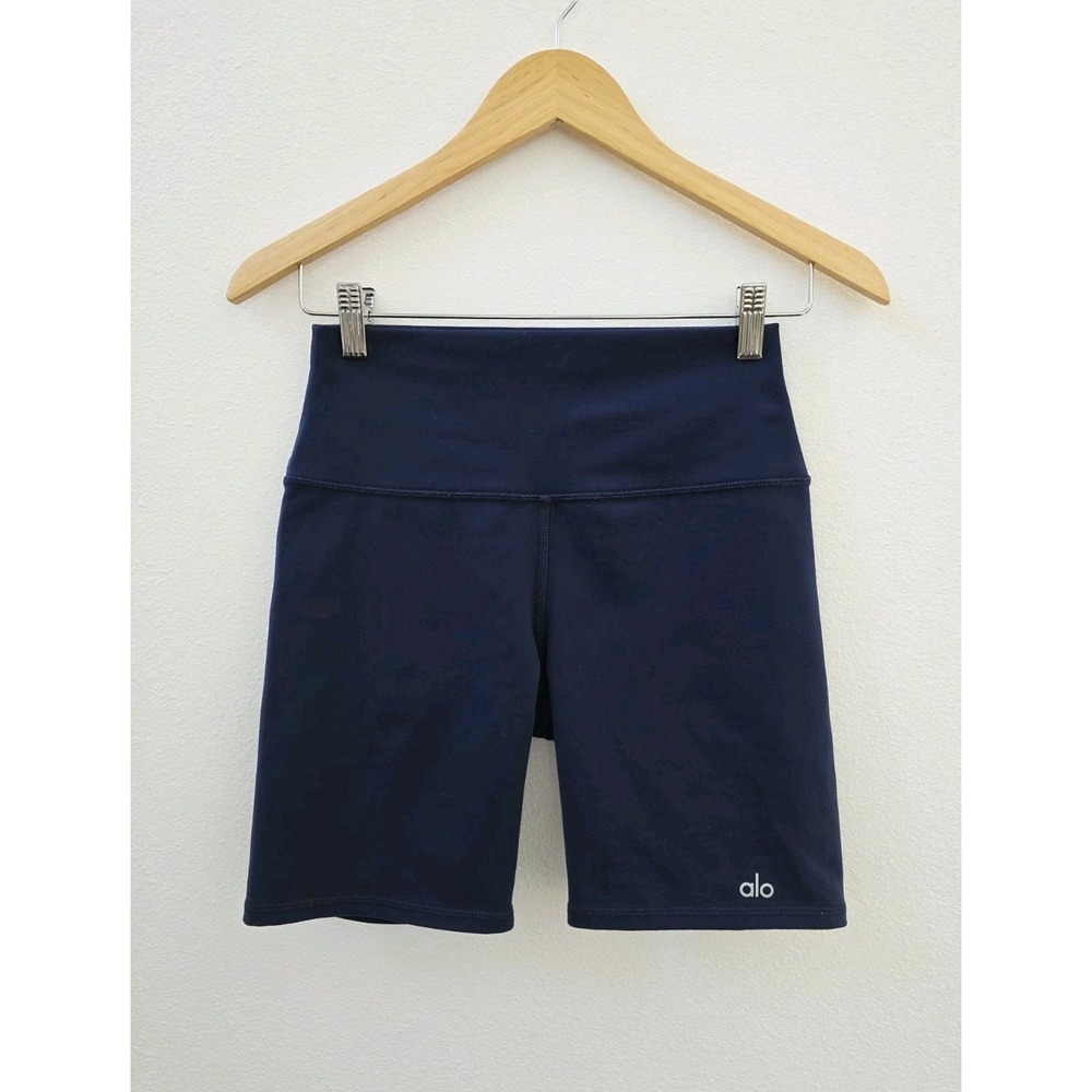 Aloha Island Navy High-Waist Bike Shorts